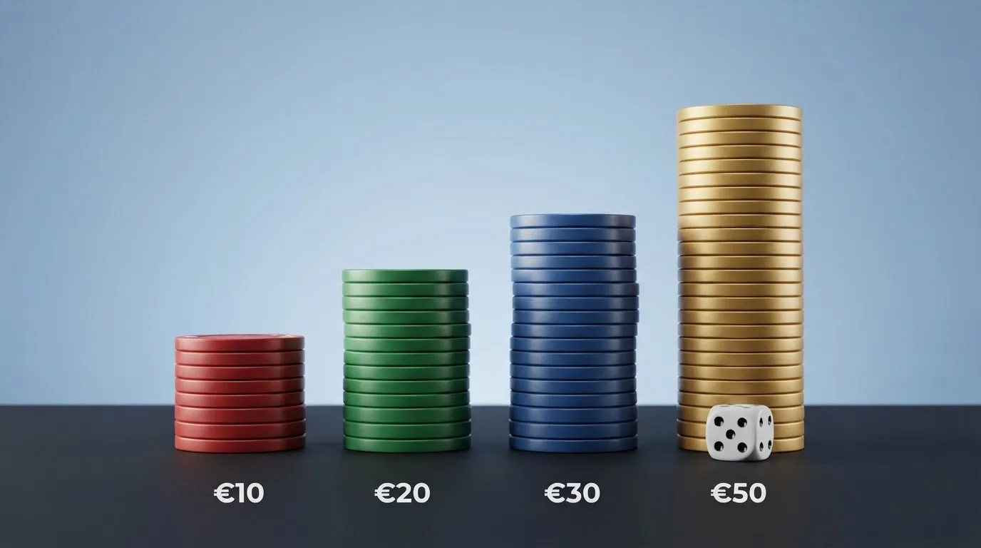 Tabla con los importes, rollover y plazos de los bonos sin depósito de los casinos DGOJ analizados