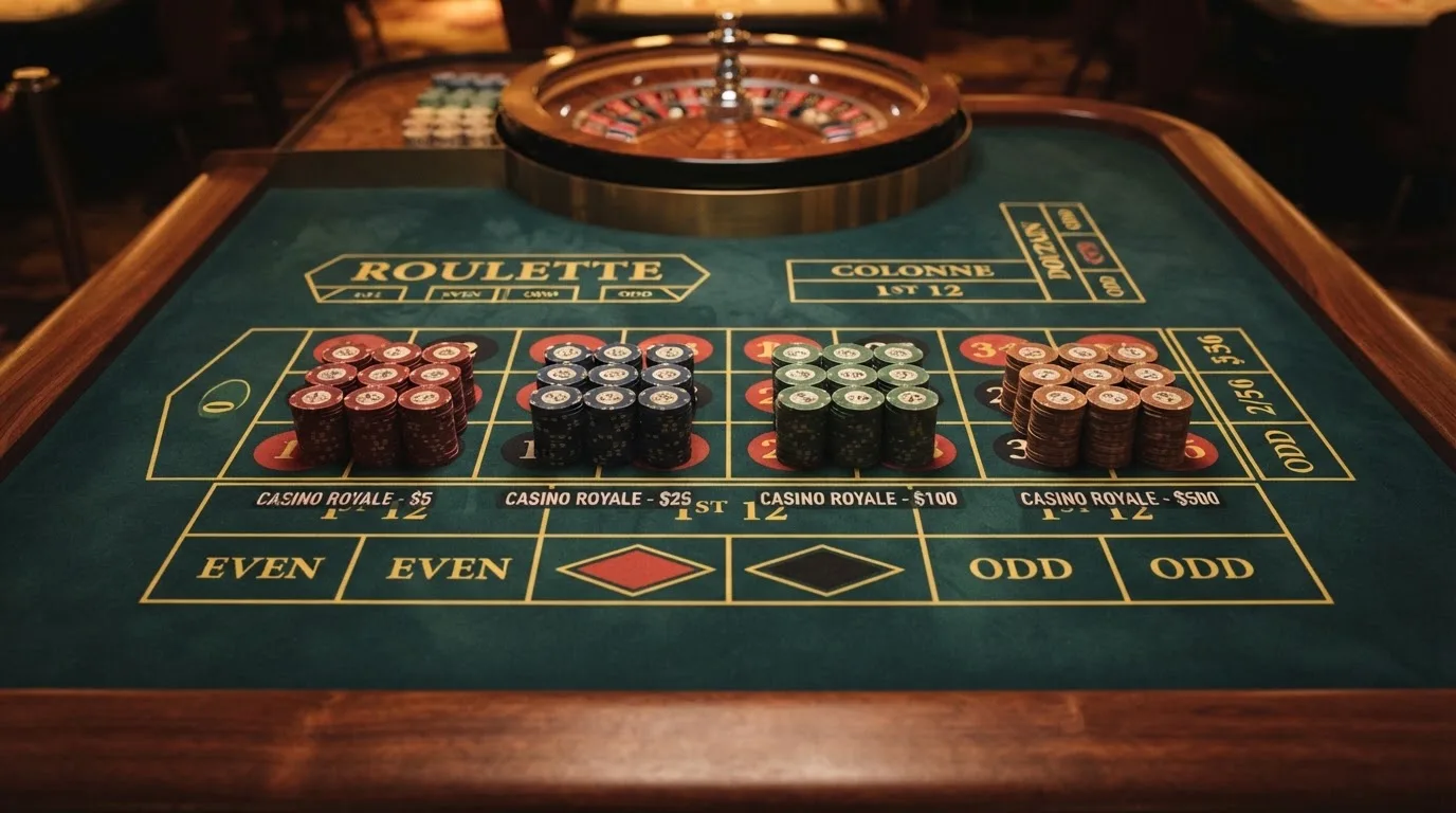 Collage de los logotipos de Gratogana, 888Casino, William Hill y Luckia dispuestos sobre un fondo de mesa de ruleta