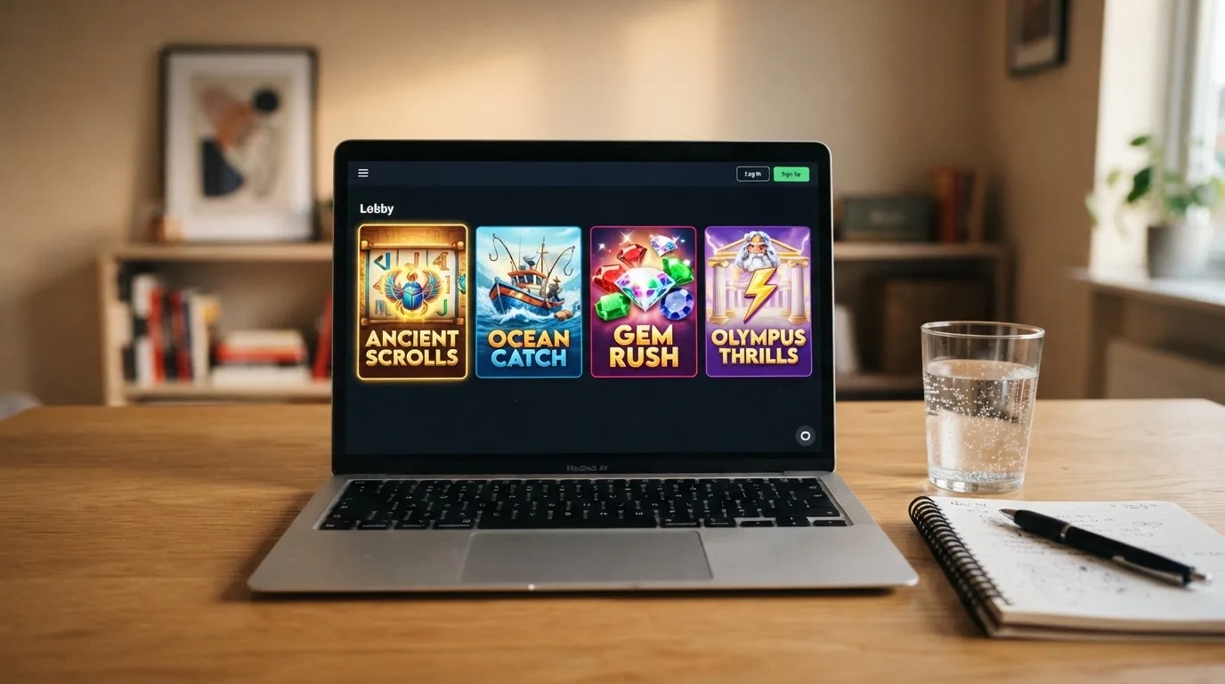 Captura de pantalla de varias tragamonedas populares como Book of Dead y Starburst en la interfaz de un casino online español